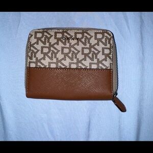 DKNY Monogrammed Brown and Beige Wallet
